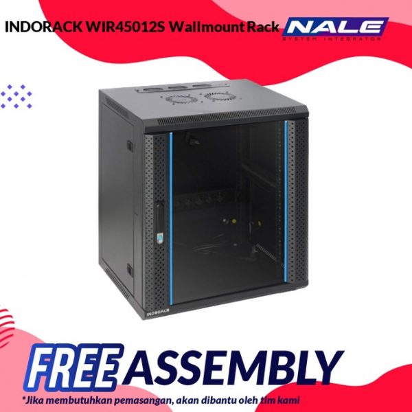 INDORACK WIR4512S Wallmount Rack 12U-450mm Depth Single Glass Door