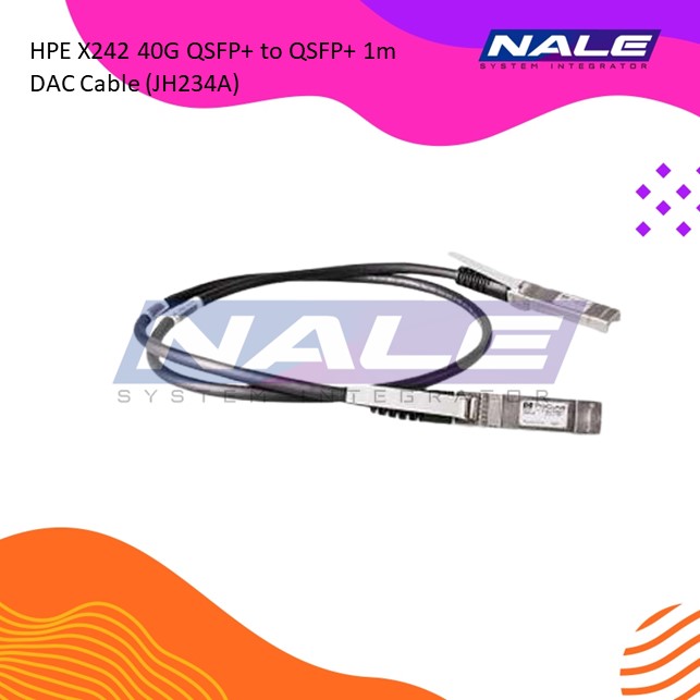 Slide1 HPE X242 40G QSFP+ to QSFP+ 1m DAC Cable (JH234A) - Gambar 1