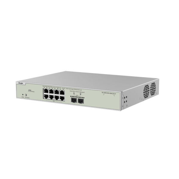Ruijie Managed Switch Layer 2 8-Port Muti-Gigabit with 8 x PoE+ Ports, and 2 x SFP+ Uplink Ports (RG-NBS3300-8MG2XS-P)